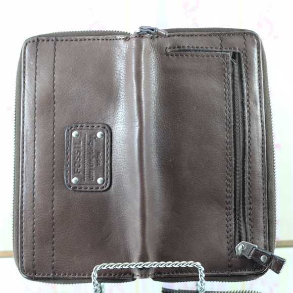 Fossil Brown Leather Wallet Vintage - Picture 8 of 13